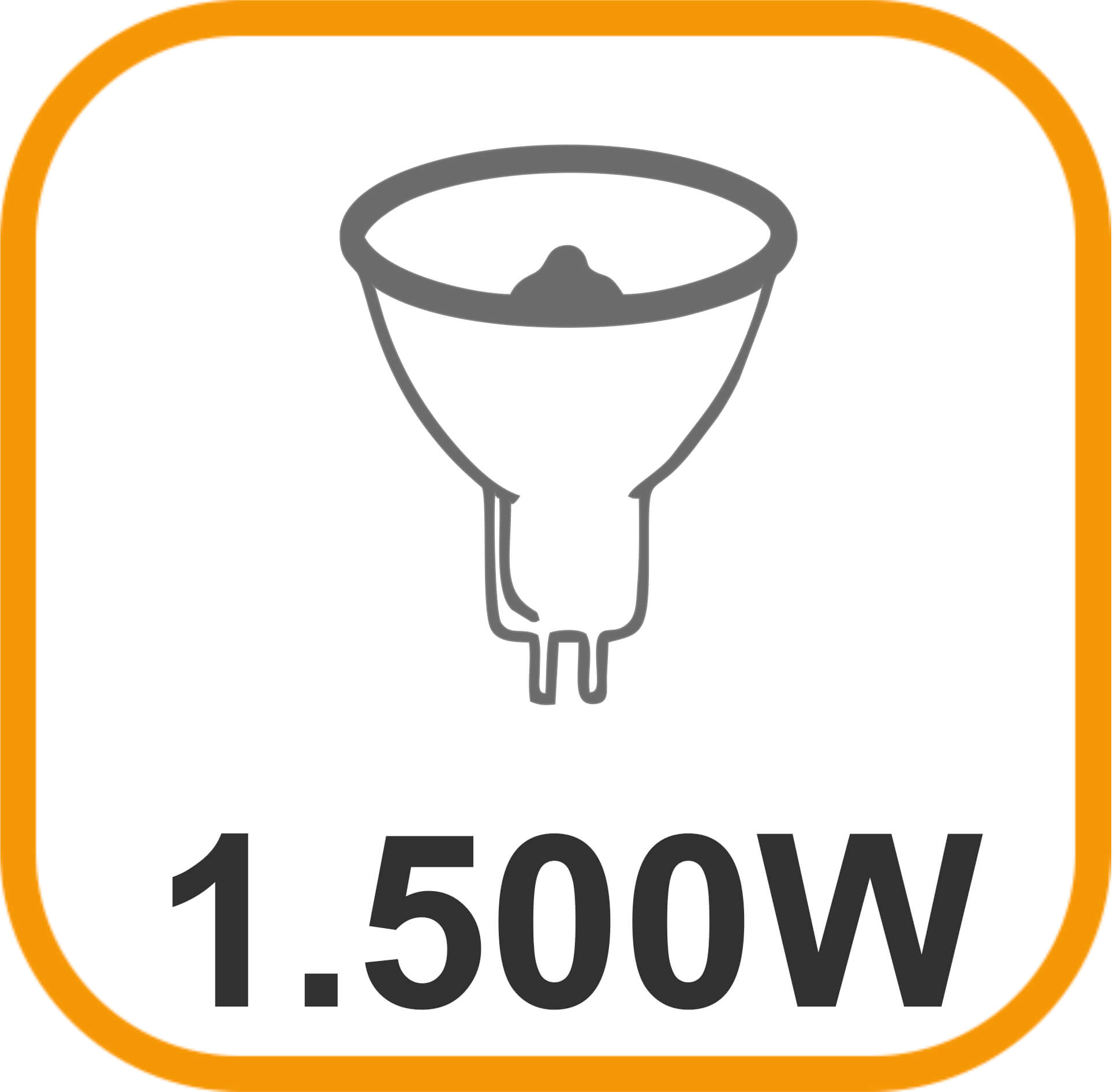 Symbol: Eine Halogenlampe mit 1.500 Watt